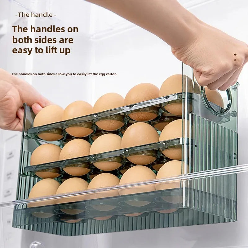 Egg Storage Box Automatic Turning Preservation Box For Fridge Side Door Kitchen Special Egg Holder Support Wholesale