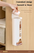 Kitchen Plastic Bag Holder Organizer Wall Hanging Garbage Bag Storage Box Bathroom Trash Bag Bucket Dispenser Kitchen Accessory