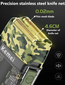 kemei km-TX7 Waterproof LCD Digital Display Razor USB Charging Camouflage Transparent Body Electric Shaver For Man