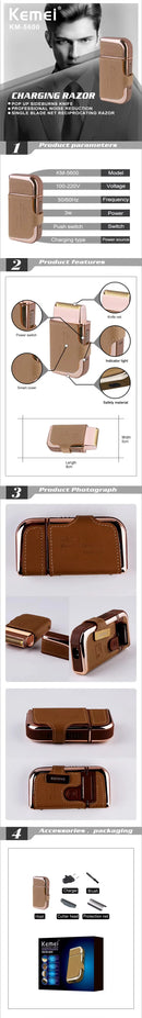 Kemei Professional Face Shaver Pocket Body Trimmer Reciprocating Shaver Portable Shaver Electric Mini Shaving Machine KM-5600