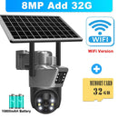 8MP 4K WiFi Solar Camera Outdoor Wireless CCTV Surveillance Camera With Solar Panel Dual Lens PTZ IP Cam Security Protection