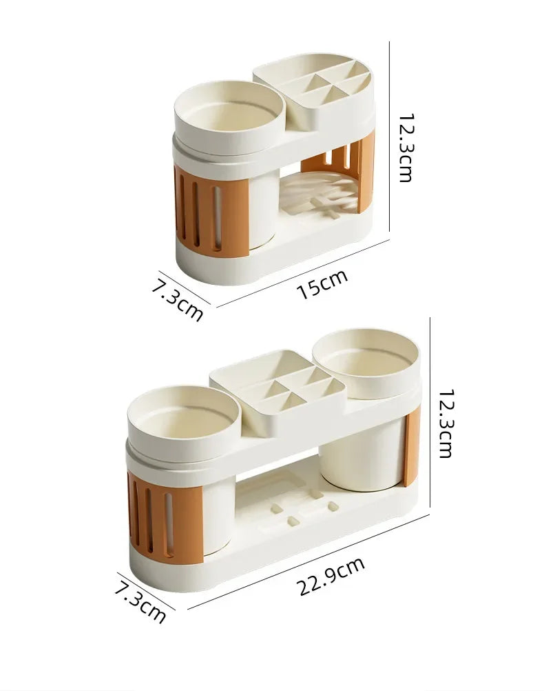 New Bathroom Toothbrush Toothpaste Shelf Simple Advanced All-in-one Toothbrush Mouthwash Cup Bathroom Wash Set Cup Holder