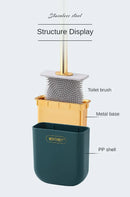 Escova de banheiro de silicone de luxo para parede com suporte