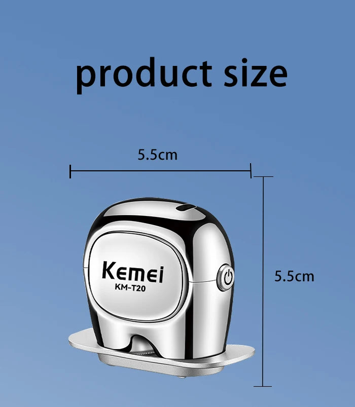 Kemei KM-T20 Mini Men Electric Shaver IPX6 Waterproof Travel Portable Beard Trimmer USB Charging Dry Or Wet Shaver Machine Razor