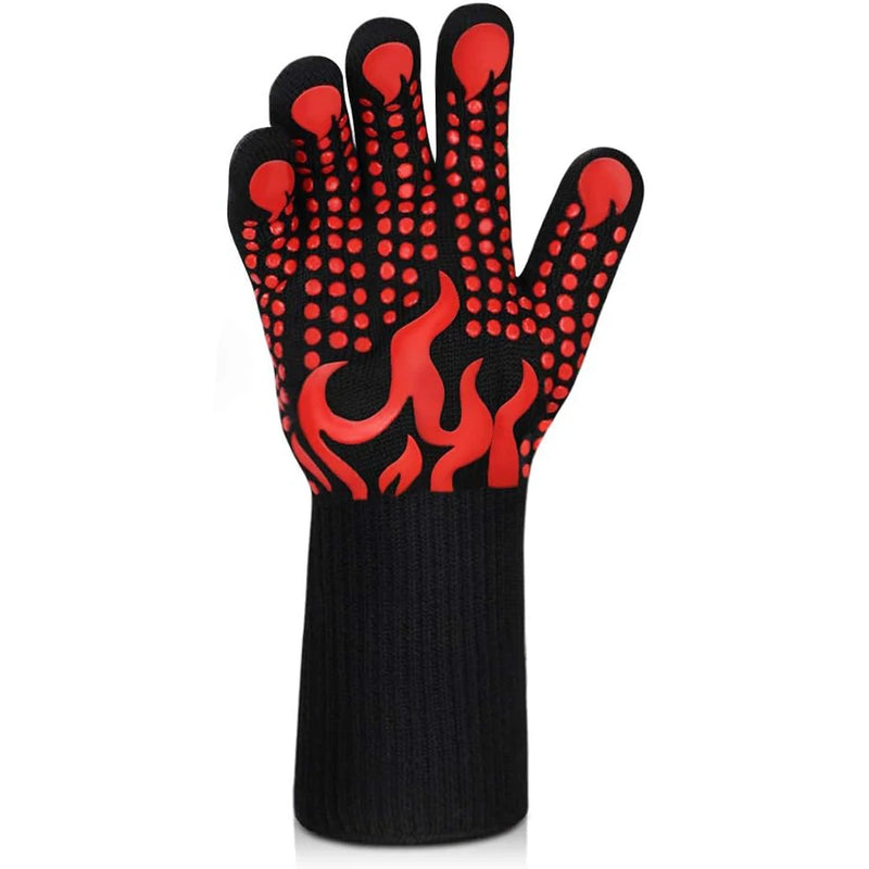Universal Anti-Slip Heat-Resistant Barbecue Oven Gloves Fireproof Kitchen Cooking Gloves Suitable for High Temperatures up to 80