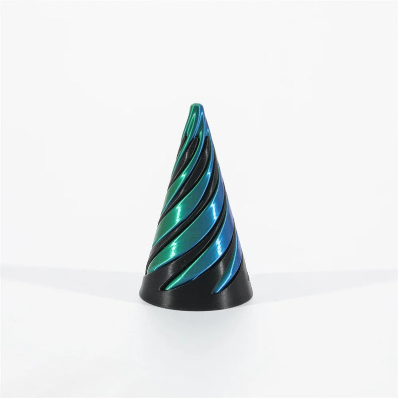 3D Printed Spiral Cone Toy Impossible Pyramid Passthrough Sculpture Pass Through Pyramid Toy Mini Vortex Thread Illusion