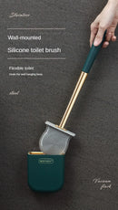 Escova de banheiro de silicone de luxo para parede com suporte