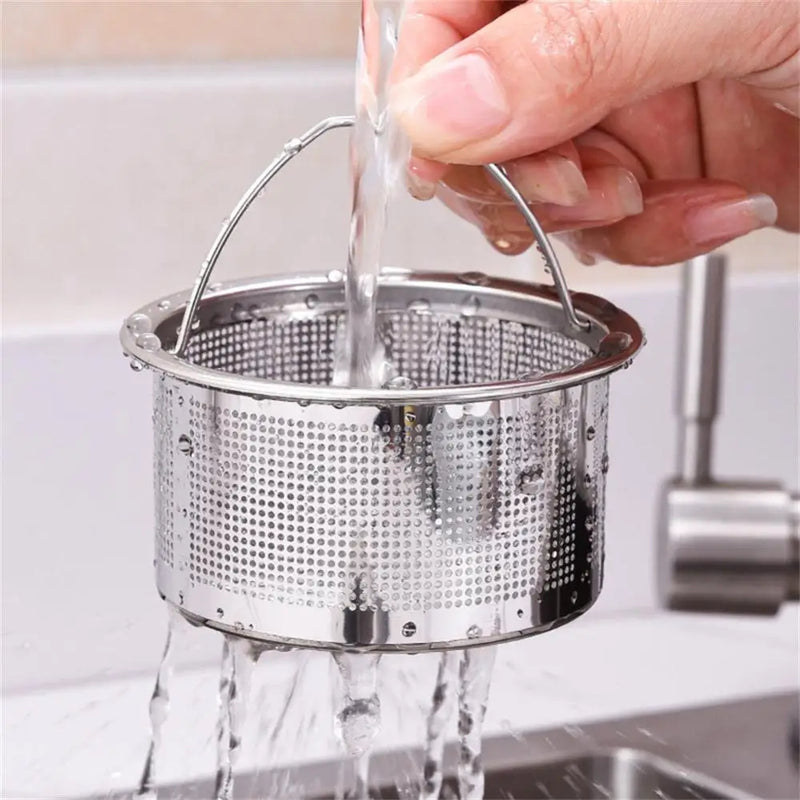 Stainless Steel Kitchen Sink Strainer Plug Close Hole Basin Sink Drain Filter Basket With Handle Drain Kitchen Accessories