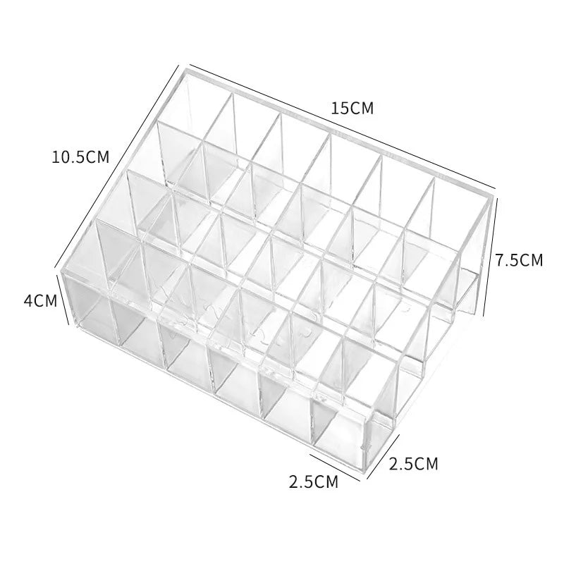 Clear 9-40 Grid Lipstick Stand Case Makeup Organizer Storage Box Lipstick Display Stand Holder Cosmetic Jewelry Organizer Box