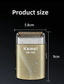 Kemei KM-1536 Men's Electric Shaver - Portable USB Rechargeable Trimmer,Waterproof Travel-Friendly with Reciprocating Razor Head