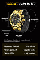 LIGE New Watches For Men 50M Waterproof Clock Alarm reloj hombre LCD Dual Display Wristwatch Quartz Military Sports Mens Watch