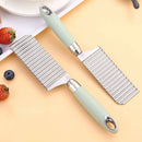Crinkle Fry Cutter Potato Slicer French Fry Cutter Stainless Steel Long Handle Food Chopper Vegetable Chopping Tools Kitchen