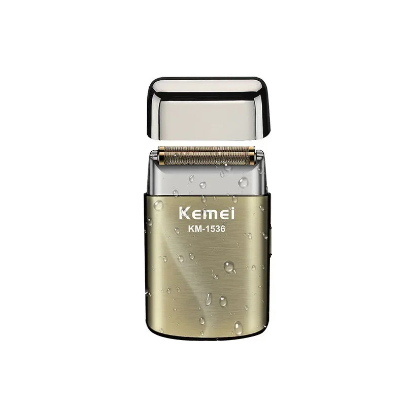 Kemei KM-1536 Men's Electric Shaver - Portable USB Rechargeable Trimmer,Waterproof Travel-Friendly with Reciprocating Razor Head