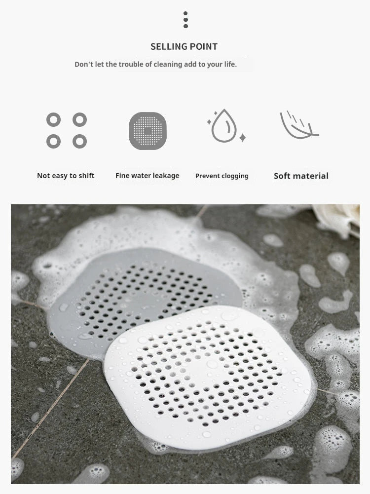 Esgoto com ventosa, tapete de drenagem de piso, cozinha, banheiro, filtro de cabelo antientupimento