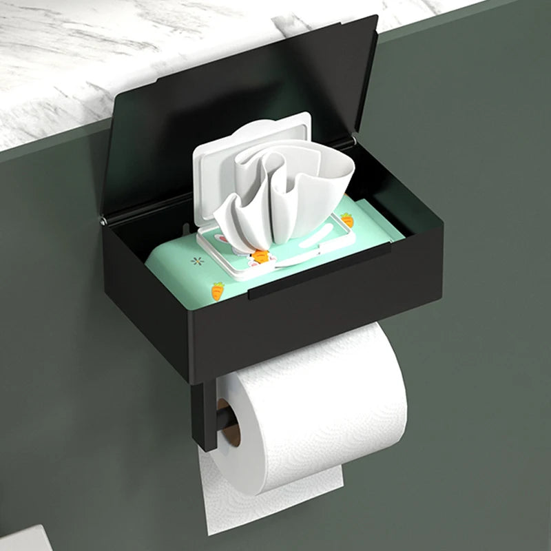 Tissue holder, non perforated toilet paper holder, bathroom privacy tissue box, roll paper holder, wet wipe box