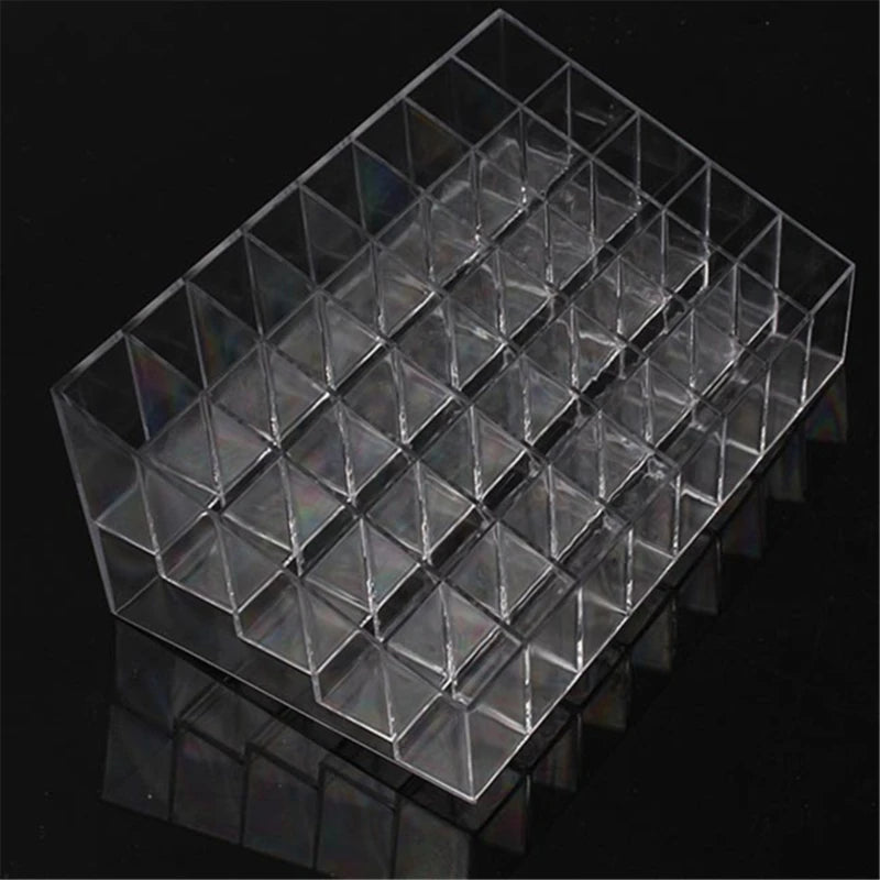 Clear 9-40 Grid Lipstick Stand Case Makeup Organizer Storage Box Lipstick Display Stand Holder Cosmetic Jewelry Organizer Box