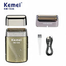 Kemei KM-1536 Men's Electric Shaver - Portable USB Rechargeable Trimmer,Waterproof Travel-Friendly with Reciprocating Razor Head