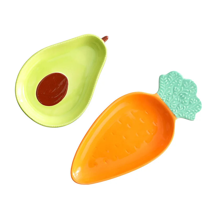 Creative Ceramic Salad Plate Small Avocado Carrot Dish Dessert Bowl Fruit Salad Serving Plate