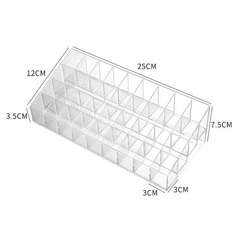 Clear 9-40 Grid Lipstick Stand Case Makeup Organizer Storage Box Lipstick Display Stand Holder Cosmetic Jewelry Organizer Box