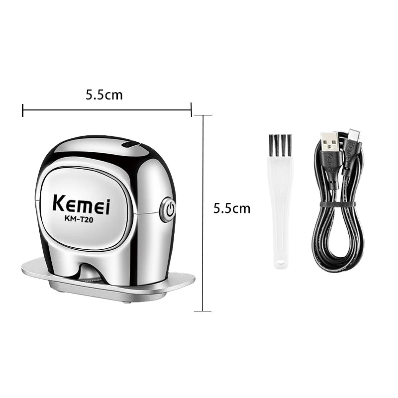 Kemei KM-T20 Mini Men Electric Shaver IPX6 Waterproof Travel Portable Beard Trimmer USB Charging Dry Or Wet Shaver Machine Razor
