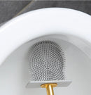 Escova de banheiro de silicone de luxo para parede com suporte