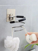 Bathroom Hair Dryer Holder Blower Home Organizer Adhesive Wall Mounted Nail Free No Trace Stickers Hair Care Dryer Storage Rack