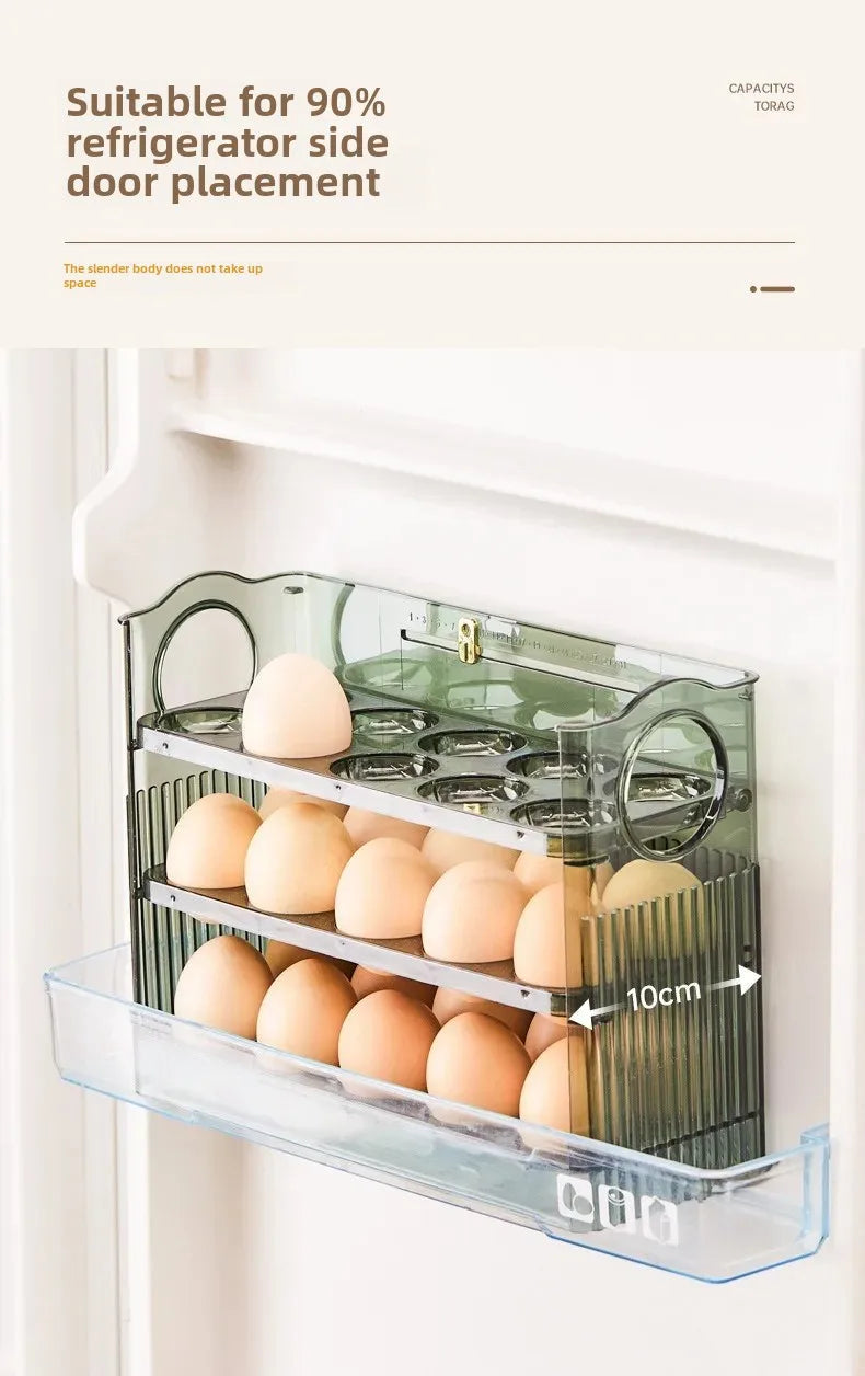 Egg Storage Box Automatic Turning Preservation Box For Fridge Side Door Kitchen Special Egg Holder Support Wholesale