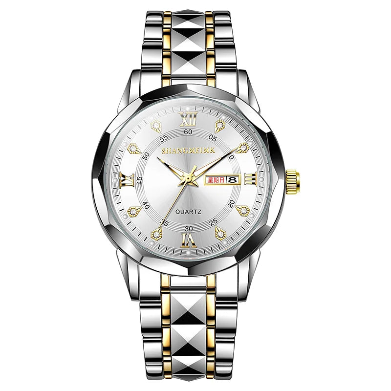 High-grade waterproof luminous new men's watch steel belt quartz watch live burst male wristwatch men watch