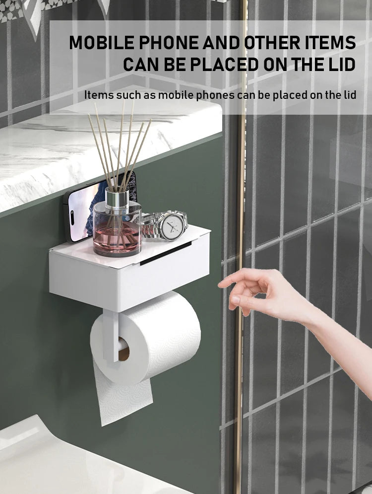 Tissue holder, non perforated toilet paper holder, bathroom privacy tissue box, roll paper holder, wet wipe box