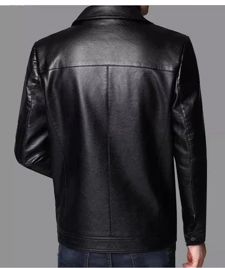 Winter new Haining leather leather jacket male middle-aged dad installed sheepskin casual big yards leather jacket coat padded