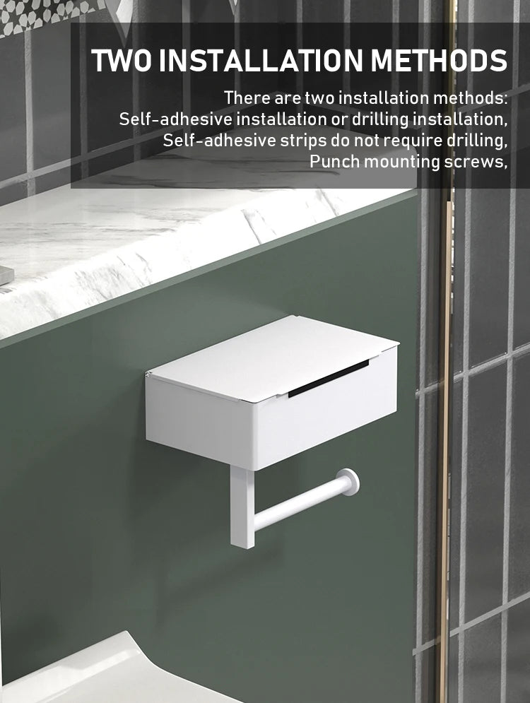 Tissue holder, non perforated toilet paper holder, bathroom privacy tissue box, roll paper holder, wet wipe box