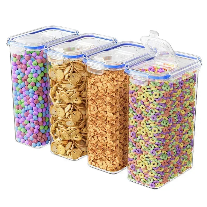 Food Storage Containers with Lids Stackable Treat Box Containers for Kitchen Pantry Organization Containers for Rice Dispenser