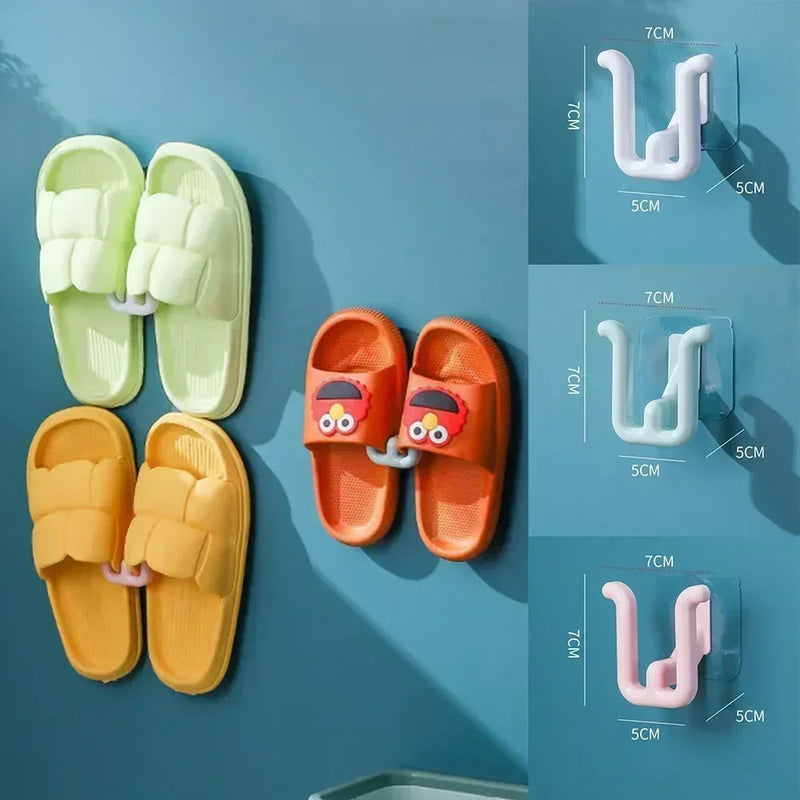 Non Punching Bathroom Slipper Rack Minimalist Slipper Hook Bathroom Drain Rack Wall Mounted Wall Storage Shoe Rack Multifunction