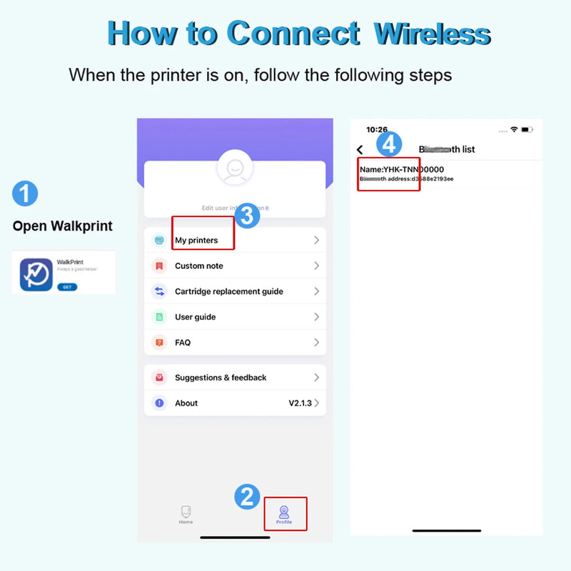 Mini Printer, Portable Thermal Printer Efficiently and Quickly, Inkless Pocket Photo Printer for Study Notes, Pictures, DIY