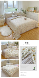 Pure Cotton Summer Cooling Duvet Four-Piece Set Lace Soybean Fiber Airable Cover