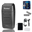 Kemei Rechargeable Cordless Shaver for Men Twin Blade Reciprocating Beard Razor Face Care Multifunction Strong Trimmer KM-1102