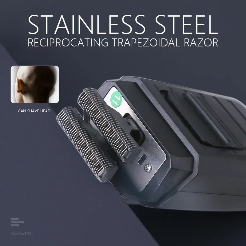 Kemei Rechargeable Cordless Shaver for Men Twin Blade Reciprocating Beard Razor Face Care Multifunction Strong Trimmer KM-1102