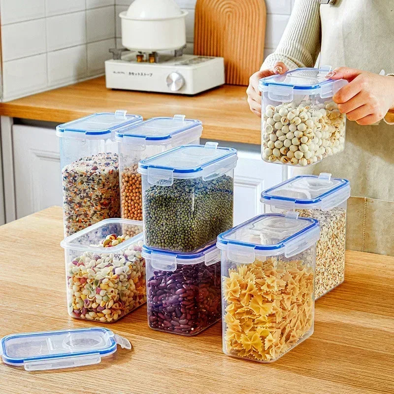 Food Storage Containers with Lids Stackable Treat Box Containers for Kitchen Pantry Organization Containers for Rice Dispenser
