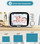 TakTark 3.2 Inch Wireless Video Baby Monitor With Lullabies Auto Night Vision Two Way Intercom Temperature Monitoring Babysitter