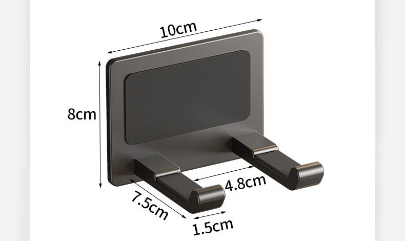 Suporte de secador de cabelo de parede compatível com organizador de metal com almofada antiderrapante, organizador de acessórios para prateleiras de banheiro de quarto