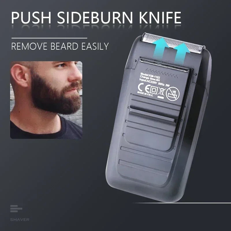 Kemei Rechargeable Cordless Shaver for Men Twin Blade Reciprocating Beard Razor Face Care Multifunction Strong Trimmer KM-1102