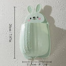 1pc Cute Rabbit Storage Rack No Punching Marking Required Makeup Brush Storage Box Bathroom Wall Mounted Toothbrush Holder