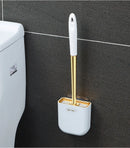 Escova de banheiro de silicone de luxo para parede com suporte