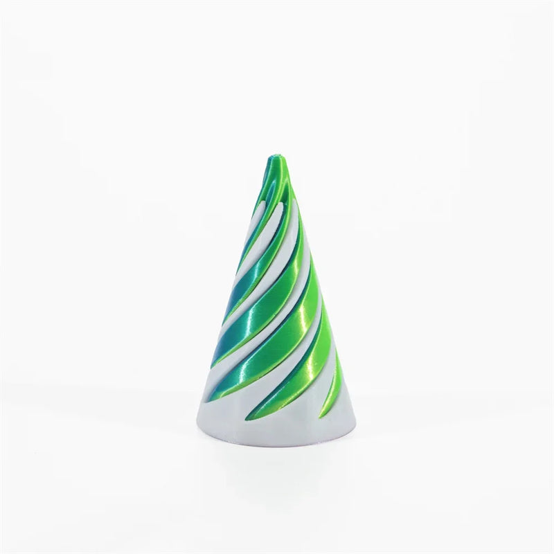 3D Printed Spiral Cone Toy Impossible Pyramid Passthrough Sculpture Pass Through Pyramid Toy Mini Vortex Thread Illusion