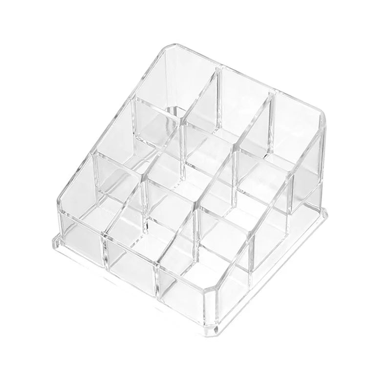 Clear 9-40 Grid Lipstick Stand Case Makeup Organizer Storage Box Lipstick Display Stand Holder Cosmetic Jewelry Organizer Box