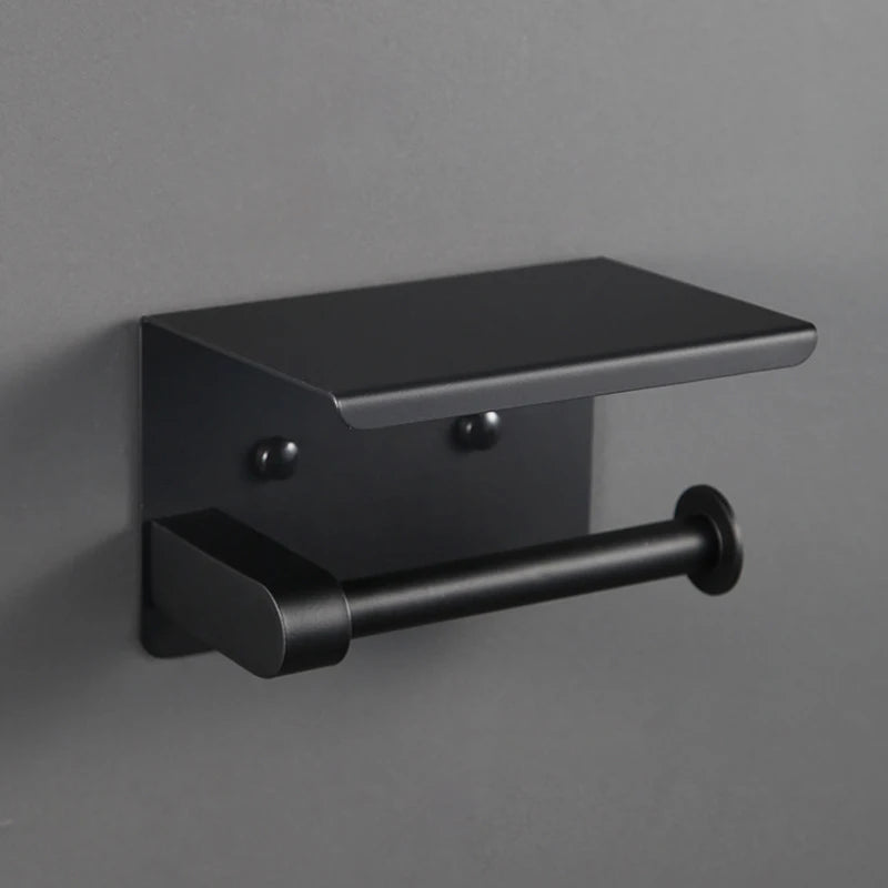 Stainless Steel Bathroom Paper Holder Toilet Roll Holder No Drilling Wall Mount WC Paper Phone Holders Home Paper Towel Holder