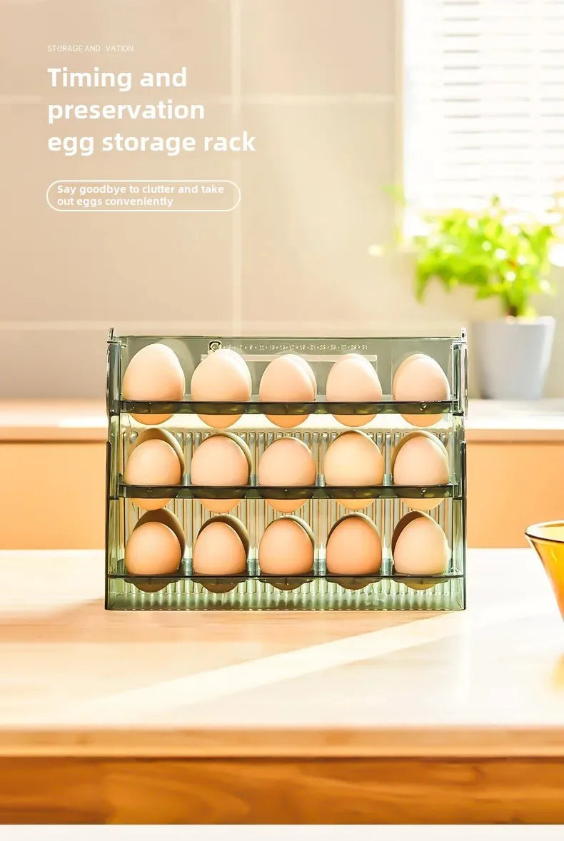 Egg Storage Box Automatic Turning Preservation Box For Fridge Side Door Kitchen Special Egg Holder Support Wholesale
