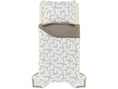 Single Bedspread 100% Cotton Karsten Heitor Beige and Brown 2 Pieces