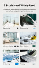 Electric Cleaning Brush Cordless Handheld Shower Scrubber Spin Cleaner Multifunctional Cleaner with 7PCS Heads Bathroom Kitchen
