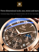 OLEVS 2871 Multifunctional Men's Watches Stainless steel Luminous Waterproof Luxury Men Wristwatch Business Watch Man